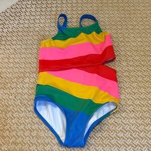 Boden Cutout Striped Kids Swimwear